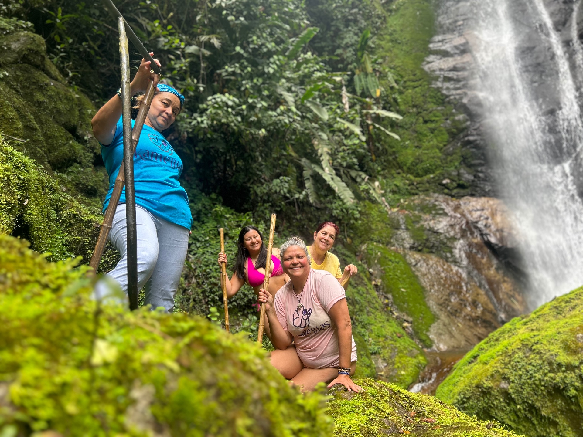 Waterfall hike with retreat sisters