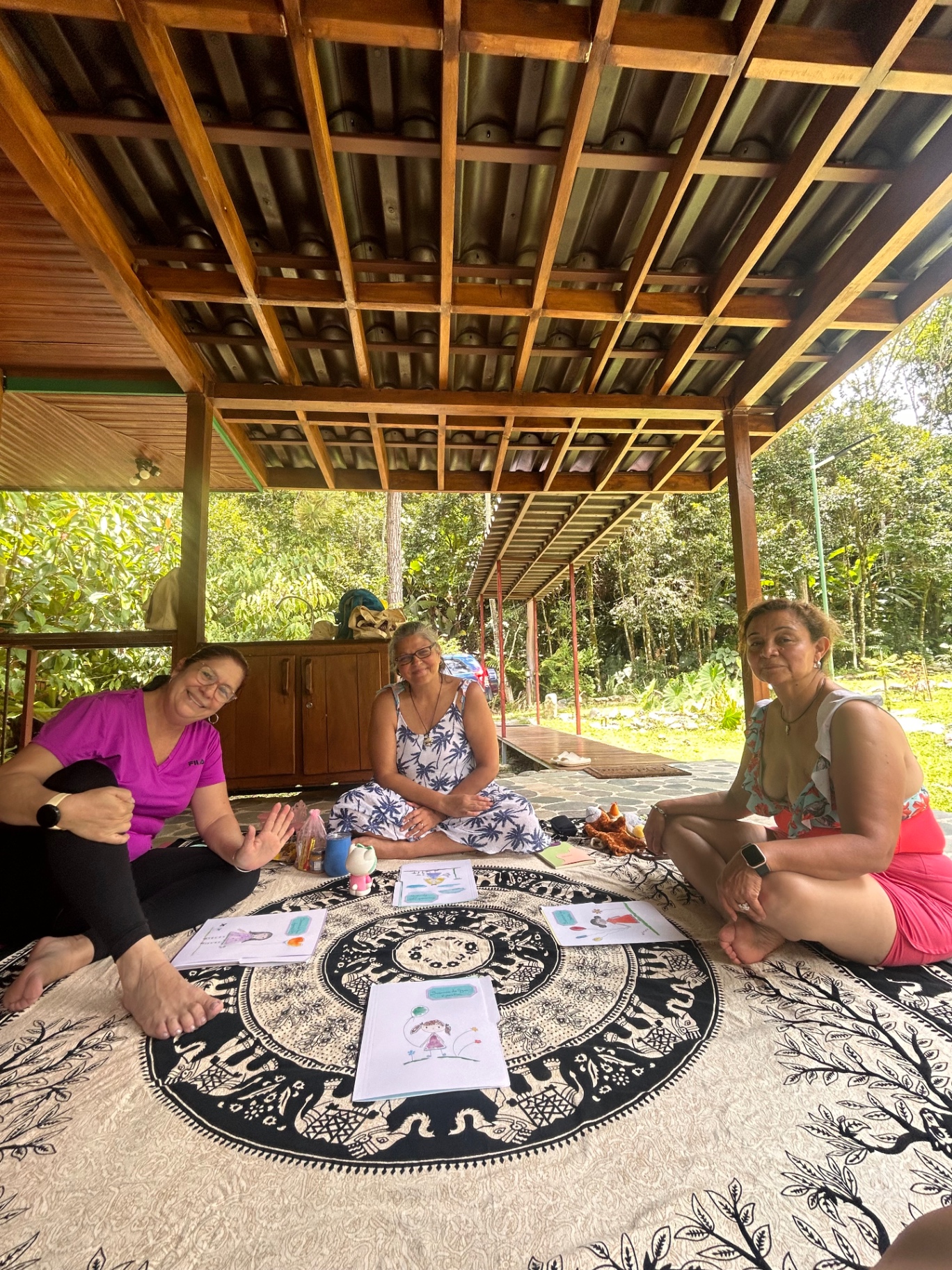 Inner-child workshop circle under the palapa